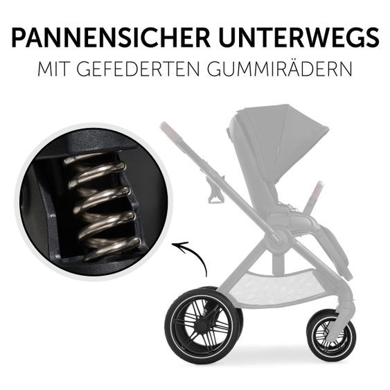 Hauck Buggy & Sportwagen Walk N Care mit Liegefunktion und drehbarem Sitz (bis 25 kg belastbar) - Black