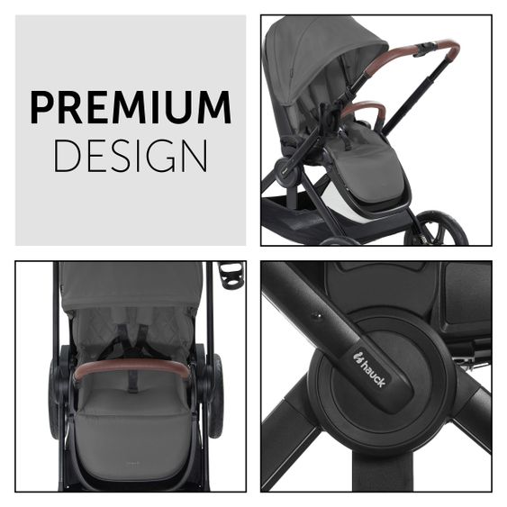 Hauck Buggy & Sportwagen Walk N Care mit Liegefunktion und drehbarem Sitz (bis 25 kg belastbar) - Dark Grey