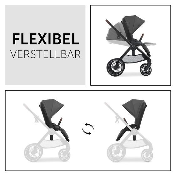 Hauck Buggy & Sportwagen Walk N Care mit Liegefunktion und drehbarem Sitz (bis 25 kg belastbar) - Dark Grey