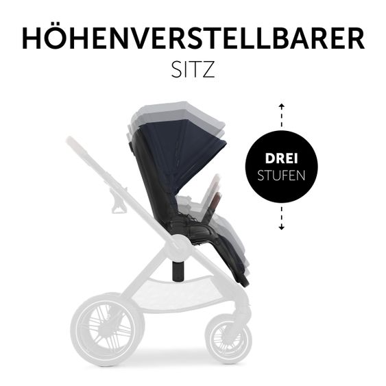 Hauck Buggy & Sportwagen Walk N Care mit Liegefunktion und drehbarem Sitz (bis 25 kg belastbar) - Dark Navy Blue