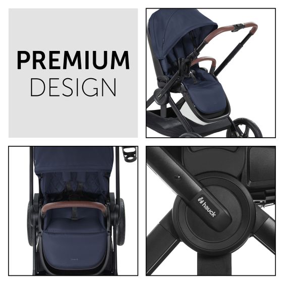 Hauck Buggy & Sportwagen Walk N Care mit Liegefunktion und drehbarem Sitz (bis 25 kg belastbar) - Dark Navy Blue