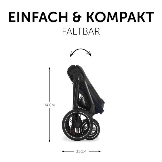 Hauck Buggy & Sportwagen Walk N Care mit Liegefunktion und drehbarem Sitz (bis 25 kg belastbar) - Dark Navy Blue