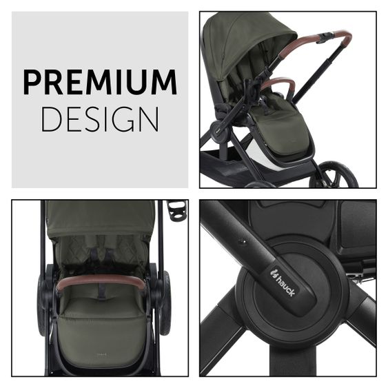 Hauck Passeggino Walk N Care con funzione sdraiata e sedile girevole (carico massimo 25 kg) - Dark Olive