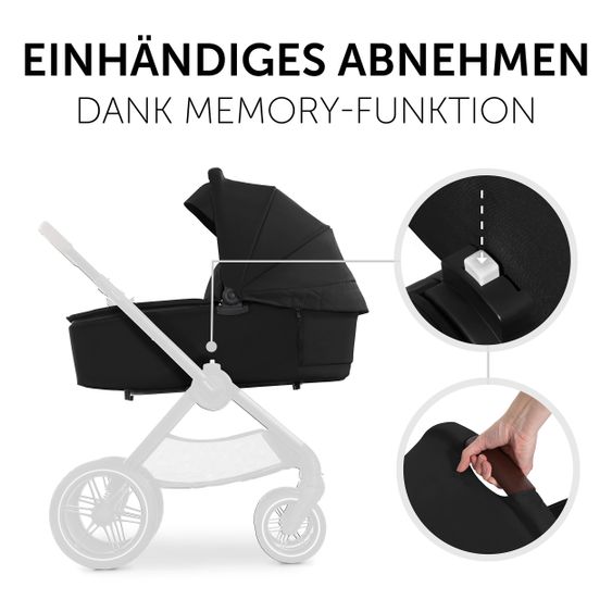 Hauck Faltbare Babywanne (Carrycot) für Walk N Care Kinderwagen - Black