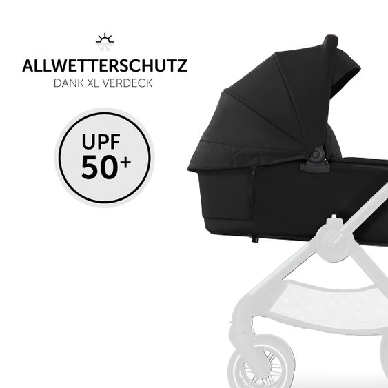 Hauck Faltbare Babywanne (Carrycot) für Walk N Care Kinderwagen - Black