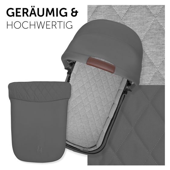 Hauck Faltbare Babywanne (Carrycot) für Walk N Care Kinderwagen - Dark Grey