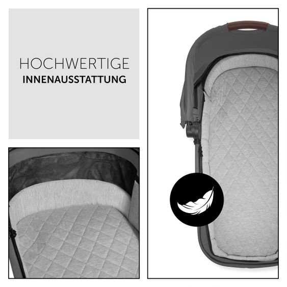 Hauck Foldable Baby Carrycot for Walk N Care Stroller - Dark Grey