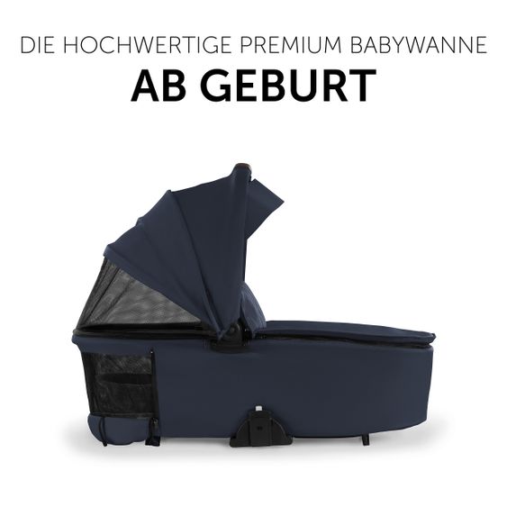 Hauck Foldable Baby Carrycot for Walk N Care Stroller - Dark Navy Blue