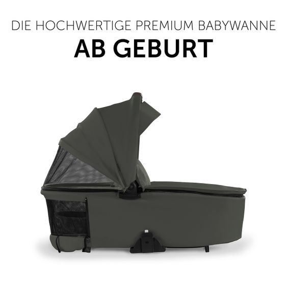 Hauck Faltbare Babywanne (Carrycot) für Walk N Care Kinderwagen - Dark Olive