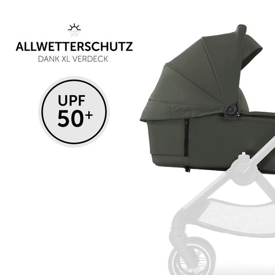 Hauck Faltbare Babywanne (Carrycot) für Walk N Care Kinderwagen - Dark Olive