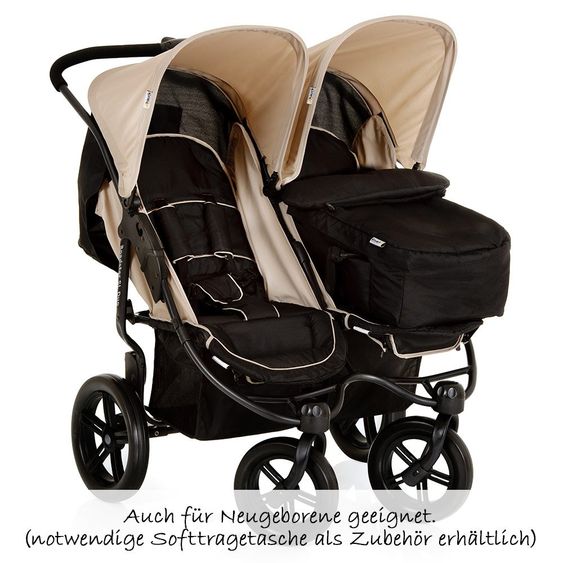 Hauck Geschwister-Kinderwagen Roadster Duo SLX - Caviar Almond