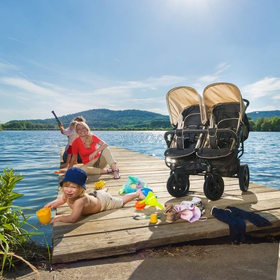 Hauck Geschwister-Kinderwagen Roadster Duo SLX - Caviar Almond