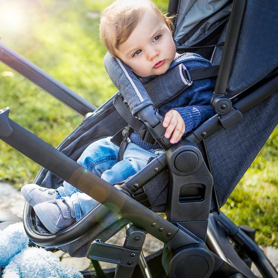 Hauck Geschwister- & Zwillingskinderwagen Duett 3 - inkl. Babywanne, Babyschale Comfort Fix & Zubehörpaket - Melange Charcoal