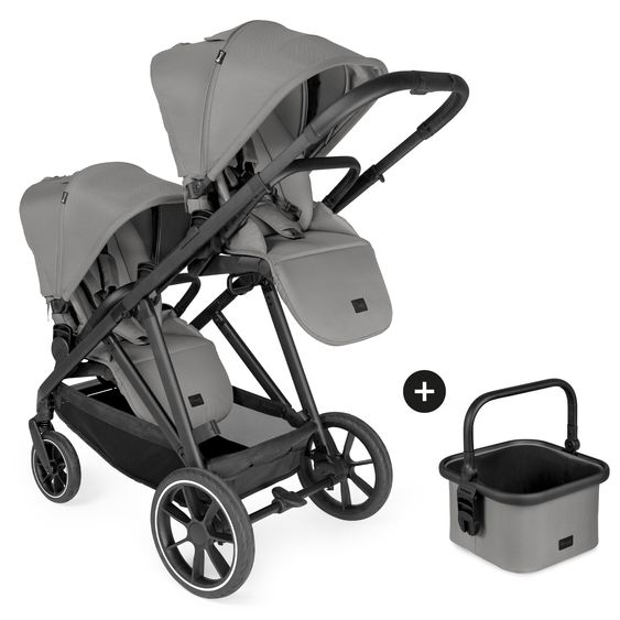 Hauck Geschwister- & Zwillingskinderwagen Grow N Care Twin Set - Dark Grey