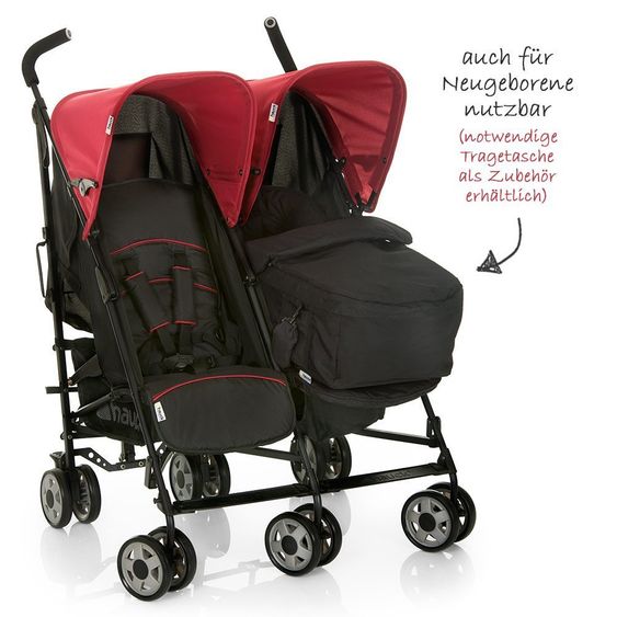 Hauck Geschwisterbuggy Turbo Duo - Caviar Tango