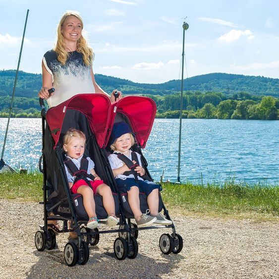 Hauck Geschwisterbuggy Turbo Duo - Caviar Tango