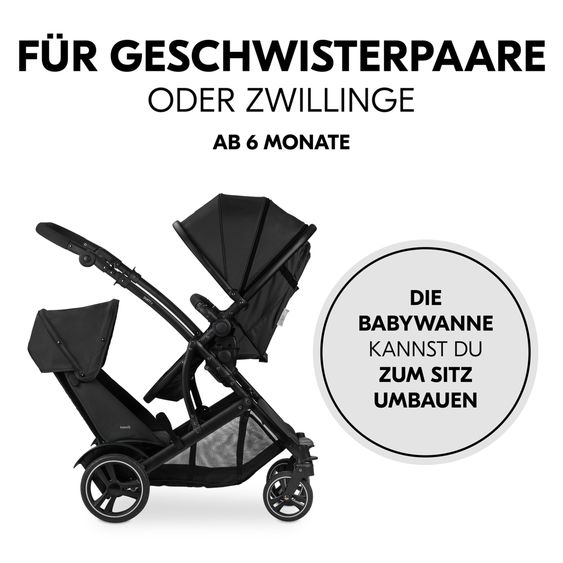 Hauck Geschwisterwagen Duett 4 - Black