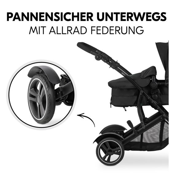 Hauck Geschwisterwagen Duett 4 - Black