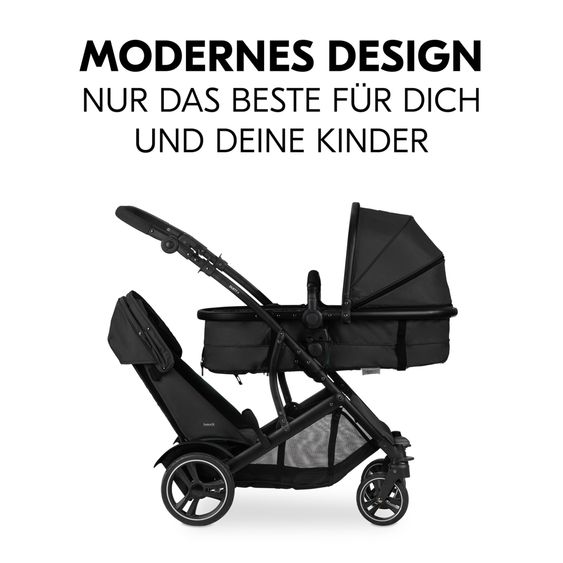 Hauck Geschwisterwagen Duett 4 - Black