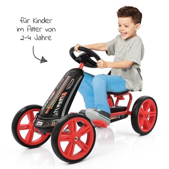 Hauck Go-Kart / Tretauto Turbo II Boy (2-4 Jahre) mit verstellbarem Schalensitz