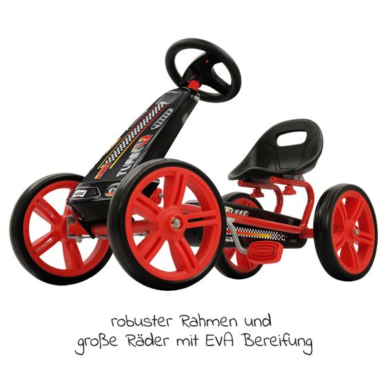 Hauck Go-Kart / Tretauto Turbo II Boy (2-4 Jahre) mit verstellbarem Schalensitz