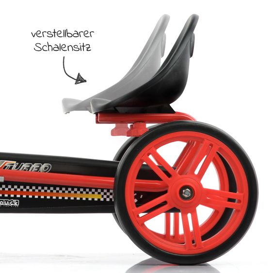 Hauck Go-Kart / Tretauto Turbo II Boy (2-4 Jahre) mit verstellbarem Schalensitz