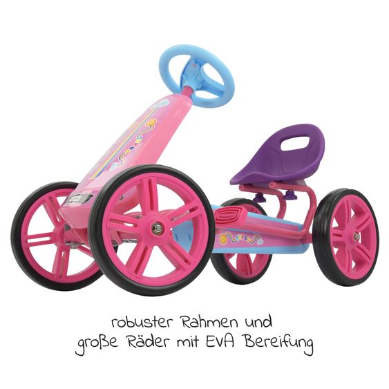 Hauck Go-Kart / Tretauto Turbo II Girl (2-4 Jahre) mit verstellbarem Schalensitz