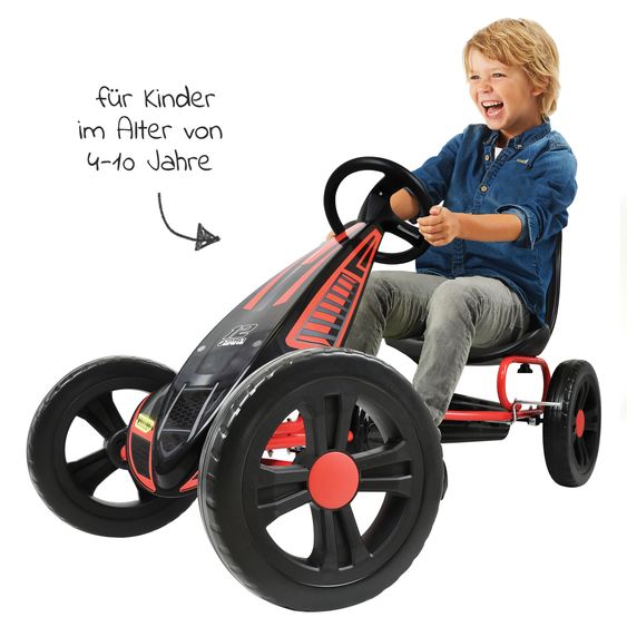 Hauck Gokart & Tretauto Cyclone mit verstellbarem Schalensitz (4-10 Jahre) - Red