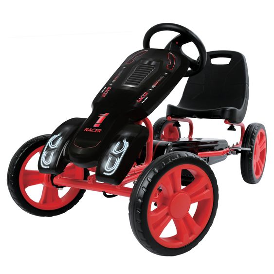 Hauck Gokart & Tretauto Racer mit verstellbarem Schalensitz (4-8 Jahre) - Red