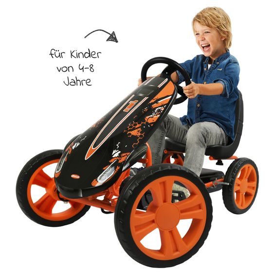 Hauck Gokart & Tretauto Speedster mit verstellbarem Schalensitz (4-8 Jahre) - Orange