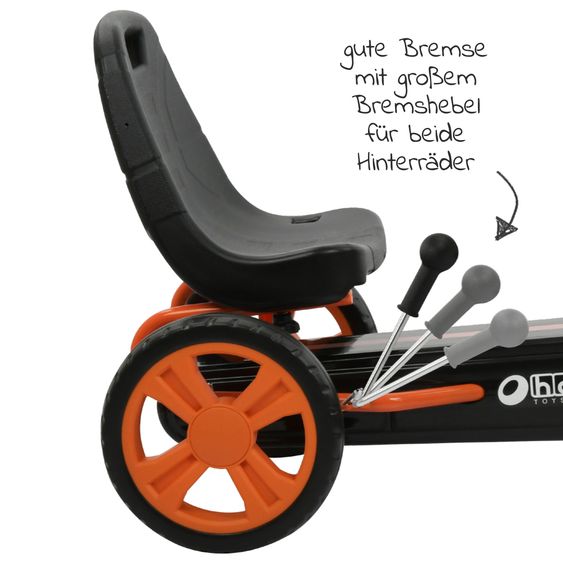 Hauck Gokart & Tretauto Speedster mit verstellbarem Schalensitz (4-8 Jahre) - Orange