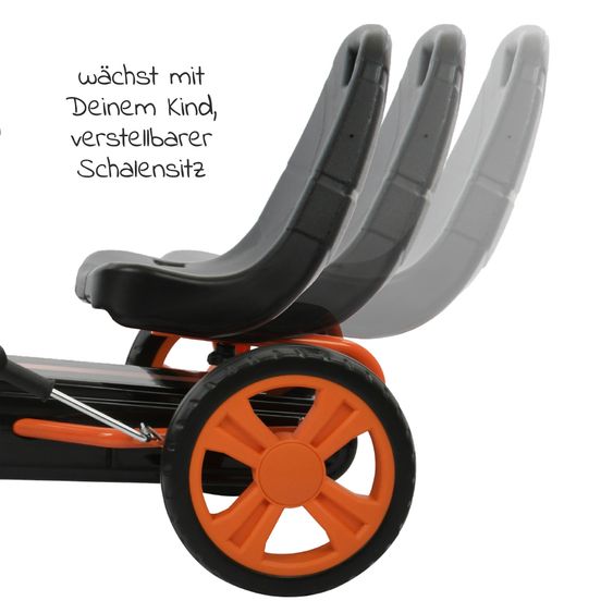 Hauck Gokart & Tretauto Speedster mit verstellbarem Schalensitz (4-8 Jahre) - Orange