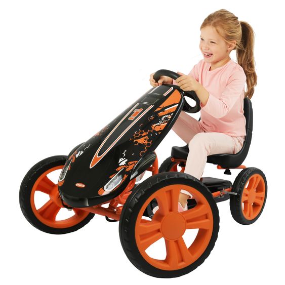 Hauck Gokart & Tretauto Speedster mit verstellbarem Schalensitz (4-8 Jahre) - Orange