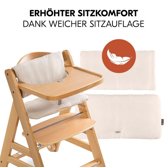 Hauck Hochstuhl Alpha Move - im Sparset inkl. Baby Seat + Baby Seatpad + Essbrett + Sitzkissen
