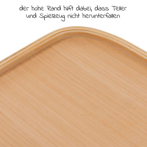 Hauck Hochstuhl Alpha Move Natur mit Essbrett und Rollen inkl. Schutzbügel