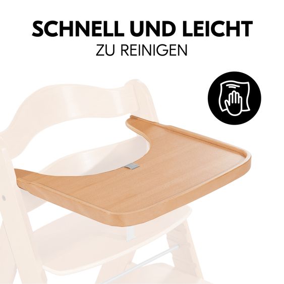 Hauck Highchair Alpha Nature - in a savings set incl. wooden dining board and Nordic Grey seat cushion