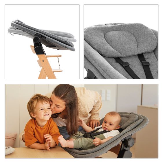 Hauck Hochstuhl Alpha Newborn Set Pro - Nature Grey