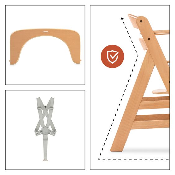 Hauck Hochstuhl Alpha Newborn Set Pro - Nature Grey