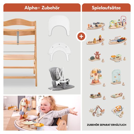 Hauck Hochstuhl Alpha Newborn Set Pro - Nature Grey