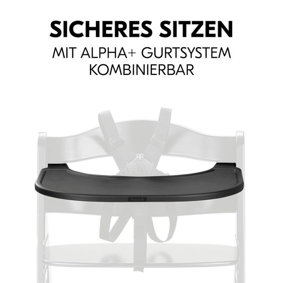 Hauck Hochstuhl Alpha Plus Black - im Sparset inkl. Baby Seat + Baby Seatpad + Click Tray