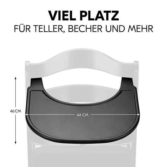 Hauck Hochstuhl Alpha Plus Black - im Sparset inkl. Click Tray und Sitzkissen
