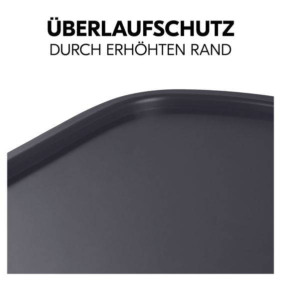 Hauck Hochstuhl Alpha Plus Dark Grey Select - im Sparset inkl. Holz-Essbrett und Sitzkissen - Nordic Grey