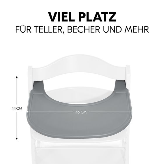 Hauck Hochstuhl Alpha Plus Grey - im Sparset inkl. Baby Seat + Baby Seatpad + Click Tray