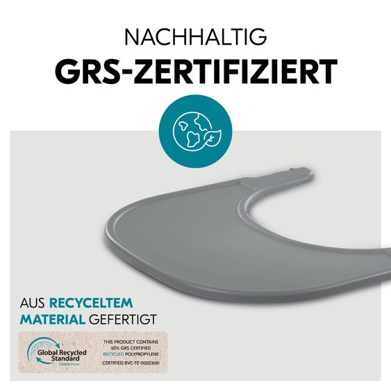 Hauck Hochstuhl Alpha Plus Grey - im Sparset inkl. Baby Seat + Baby Seatpad + Click Tray