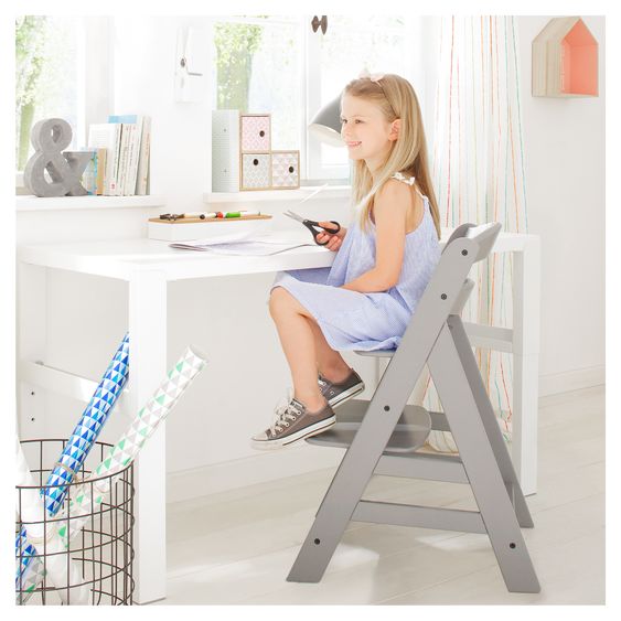 Hauck Hochstuhl Alpha Plus Grey - im Sparset inkl. Baby Seat + Baby Seatpad + Click Tray