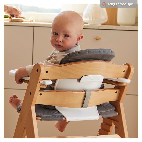 Hauck Hochstuhl Alpha Plus Grey - im Sparset inkl. Baby Seat + Baby Seatpad + Click Tray