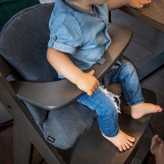 Hauck Highchair Alpha Plus Grey - in the value set incl. seat cushion Stretch Grey