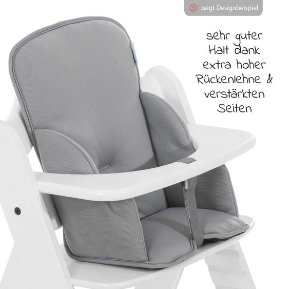 Hauck Hochstuhl Alpha Plus Grey - im Sparset inkl. Sitzverkleinerer Stretch Grey