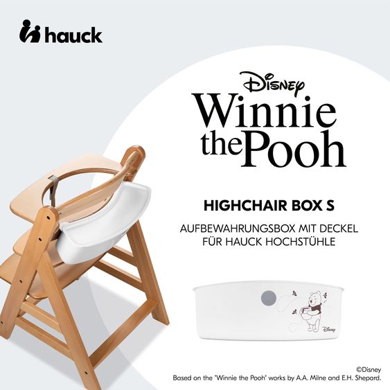 Hauck High Chair Alpha Plus - in the savings set incl. storage basket Winnie Pooh - White