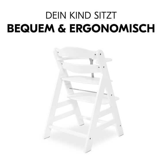 Hauck Hochstuhl Alpha Plus - im Sparset inkl. Baby Seat - White